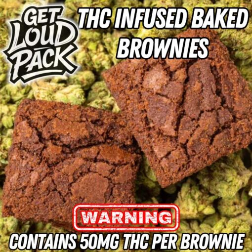 Cannabis Infused Brownies – 50mg THC | Get Loud Pack